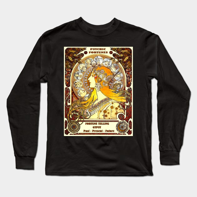 Psychic Fortunes Gypsy Astrological Reading Print Long Sleeve T-Shirt by posterbobs